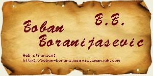 Boban Boranijašević vizit kartica